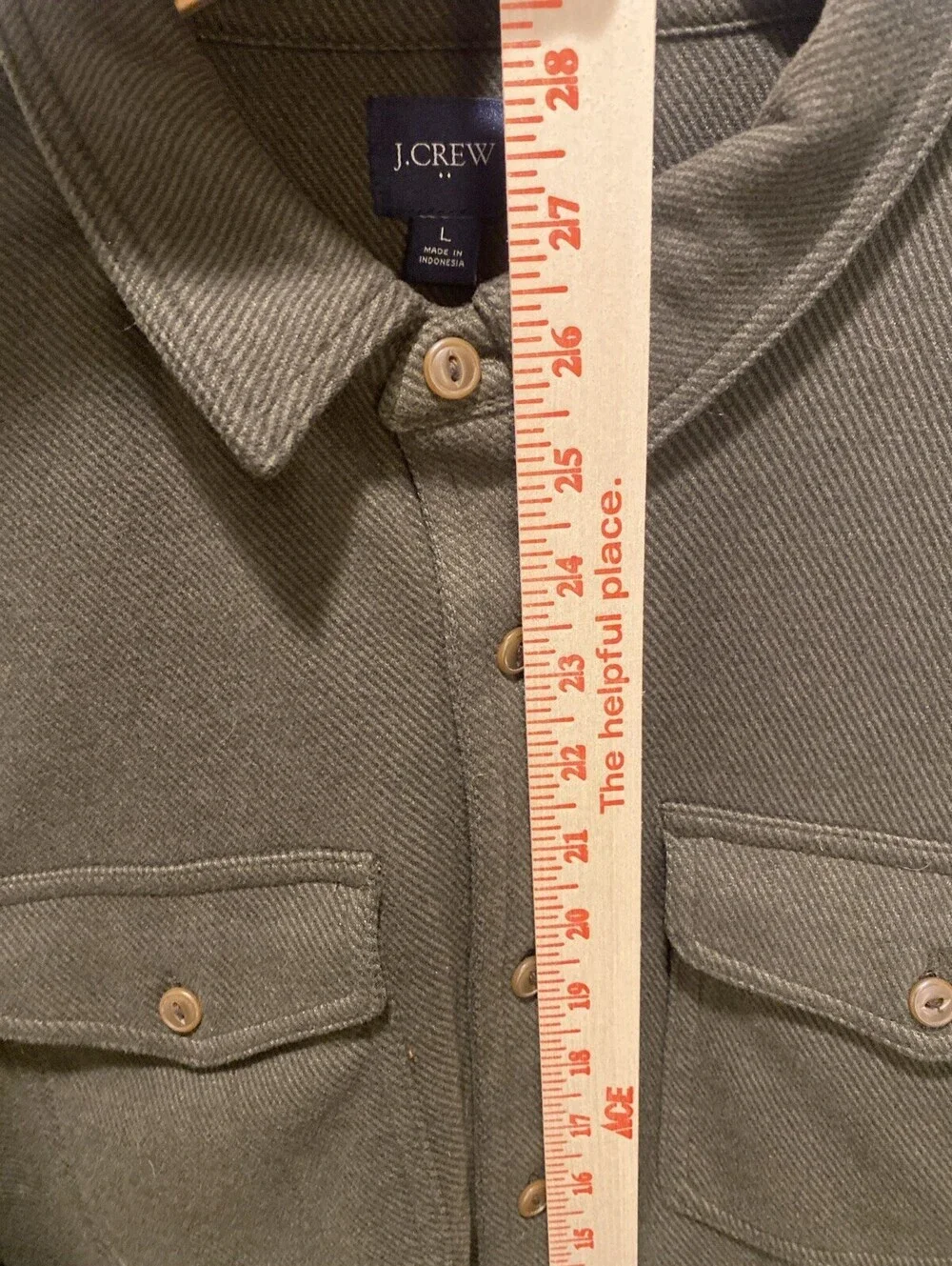 J.Crew Olive Green Seaboard Soft Knit Shirt Jacket Overshirt Size Large